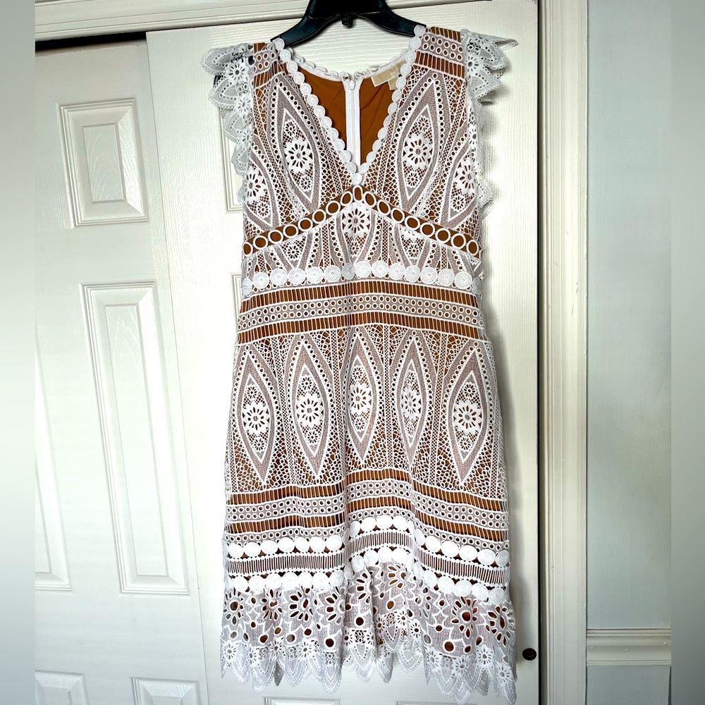 NWT MICHAEL KORS white lace dress